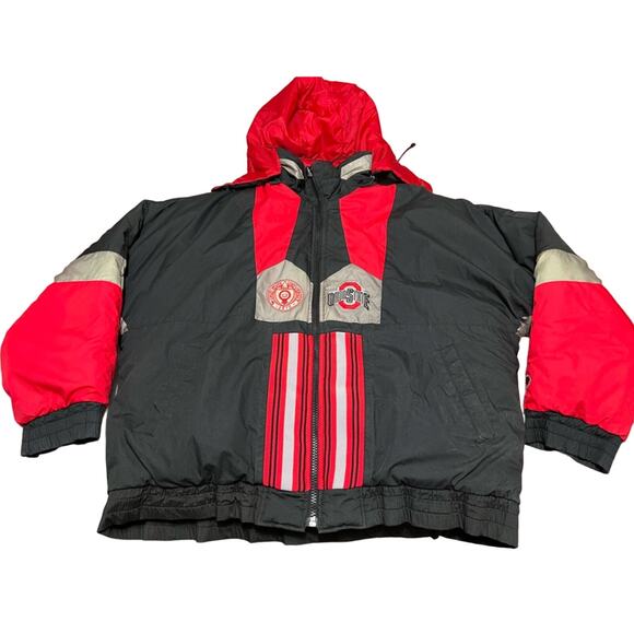 Ohio State Buckeyes VTG Reversible Puffer Jacket 90s Pro Player OSU Size XL RARE - Picture 1 of 10